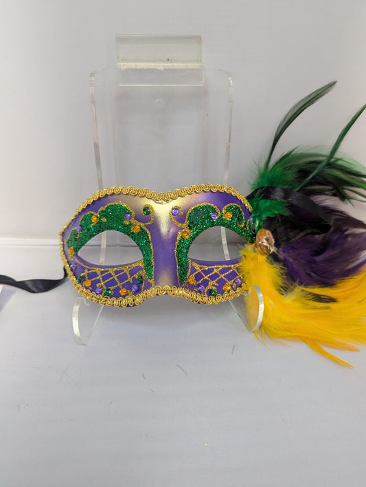 Purple Mardi Gras w/ Feathers image 0